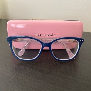Kate Spade Blue eyeglasses with case